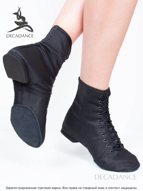 Ботинки джазовые текстильные, черные