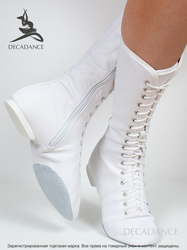 Сапоги джазовые текстильные, белые